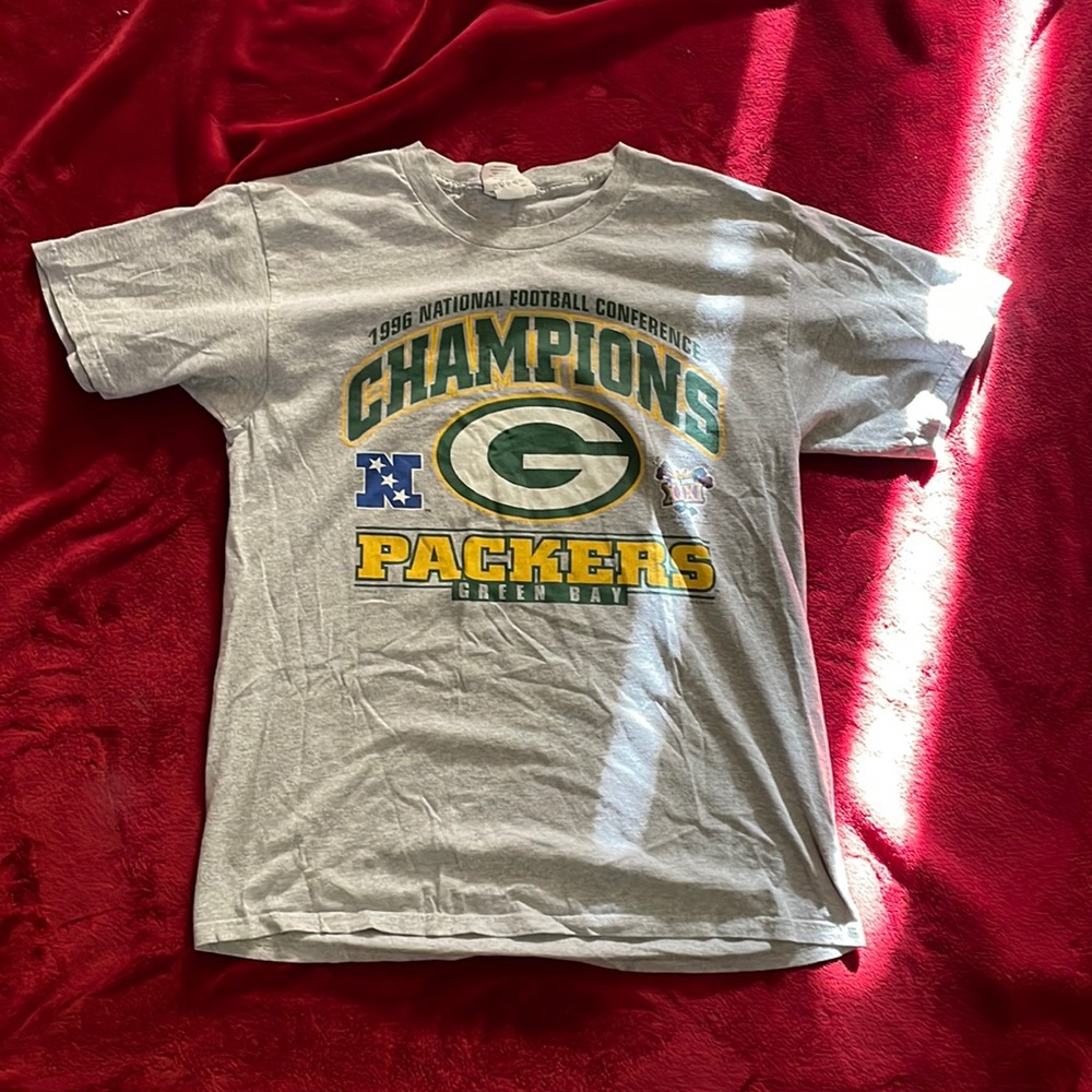 VINTAGE Green Bay Packers 1996 NFC champions tee 90/10 Cotton Polyester blend L